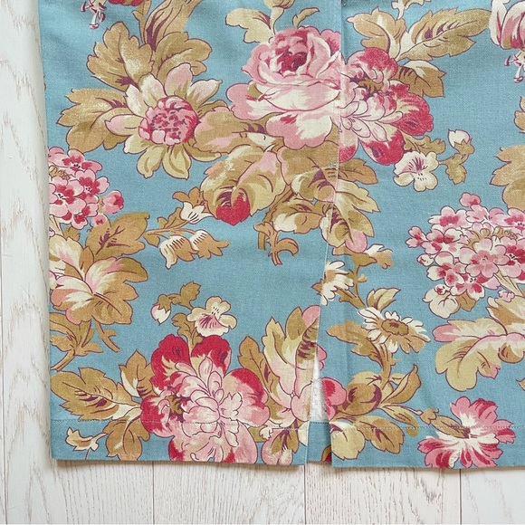 Cambridge Country Store Pansy Big Print Denim Blue longline Maxi Pencil Skirt - Picture 10 of 12